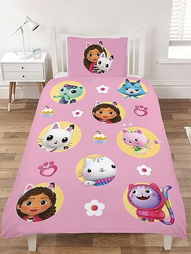 Gabby's Dollhouse Official Single Duvet Cover Set, Pink (SP1-GAB-PNK-12)