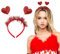 BHGT 1 Stück Herz Haarreif Glitzer Herz Stirnband Karneval Haarreif Rot Karneval Amor Kostüm Karneva Zubehör Accessoires für Valentinstag Karneval Geburtstag Party