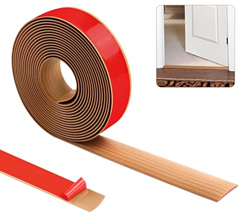600cm×4cm Threshold Strip,Carpet Door Trim Stripstrips, Floor Transition Strips, Self Adhesive Floor Door Divider Strip, Flat Laminate Profile Flooring Edge Trim Strip(Yellow Oak Wood Grain)