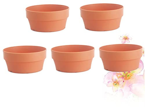 Sosoport 5 Stück Runde Blumenkörbe Aus Kunststoff 16cm Mit Drainagelöchern Für Drinnen Und Draußen Für Gartenbedarf Bonsai Und Sukkulenten