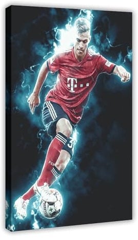 yiili Joshua Kimmich Poster, Fußballspieler-Poster, 17, Leinwandposter, Wandkunst, Dekordruck, Gemälde für Wohnzimmer, Schlafzimmer, Dekoration, Rahmen-Stil, 60 x 90 cm