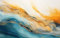 Acryl-Bild 140 x 90 cm: ein blau-goldener Wirbel auf einer weißen Oberfläche (211855704)