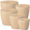 PECZEKO Blumentopf Glänzende, 5er-Set blumenkübel, 12/13/15/18/21 cm Pflanzkübel aus Übertopf Kunststoff Topf für, groß und klein Pflanzen, 5er-Set blumenkübel kräutertopf, Violett