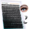 Einzeln Wimpern 60D DIY Cluster Wimpern 0.07 D Curl 10-18 Mix Individuelle Wimpern Extensions Wimpernverlängerung Volume Wimpernbüschel Wimpern zu Hause GEMERRY Wimpern (60D-0.07D-10-18mm)
