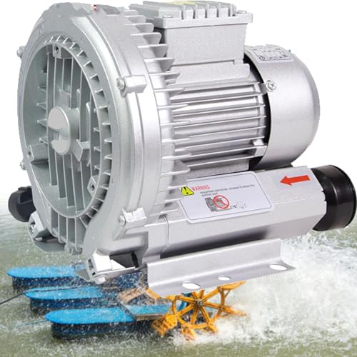 DPQYJPP Souffleur régénératif 120W-850W, monophasé, souffleur à Anneau Vortex Haute Pression, pour soufflage d'air ou Aspiration pour aération eaux usées, Aquarium, étang à Poissons,850w