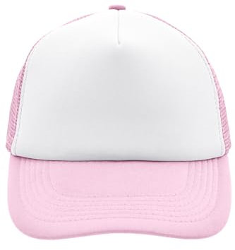 noTrash2003 Trucker Mesh Baseball Cap Truckerhat Unisex Einheitsgrösse und Kindermodelle Basecap Baseball-Hat 30 Farben Einfarbig Zweifarbig Polyester Baumwolle (Weiß-Rosa)