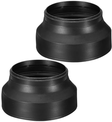 PATIKIL Paraluce Obiettivo Fotocamera 77mm 2pz Paraluce Gomma Pieghevole Protettore Anti-Riflesso ostacolare Eccesso Luce Solare per Ridurre Flare Migliora Fotografia Video Nero