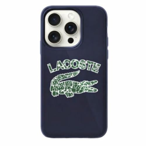 CG MOBILE Lacoste LCHMP15XUCRV Hülle für iPhone 15 Pro Max 6.7 Marine hardcase Silicone Cracked Logo