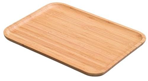 Bandeja de tocador de bambú, bandeja para encimera de baño, bandeja superior para inodoro para organizar y decorar (40 x 30 x 2 cm)