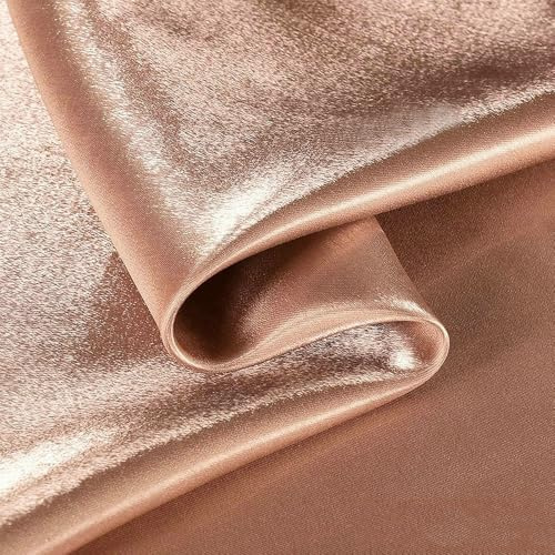1 x 1,5 m de tela de satén de seda brillante de cristal brillante, tela reflectante de metal líquido, tela brillante para vestidos de novia (salmón claro)