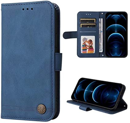 SEAHAI Cover per OPPO A40 4G / OPPO A40M / OPPO A60 5G, Ultra Sottile Custodia Premium PU Pelle Portafoglio Kickstand Slot per Schede [RFID Blocking] TPU Antiurto Flip Cover Libro - Blu