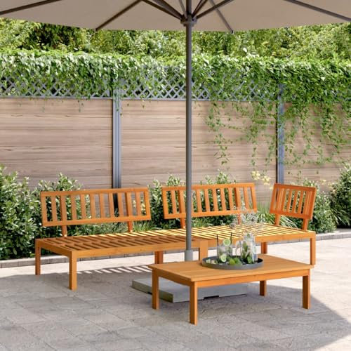 Tidyard 3-TLG.Garten-Sofagarnitur aus Paletten Terrassenmöbel Gartenmöbel Gartensofa aus Holzpaletten, Lounge Set Modular, Gartenbank Gartentisch Gartenmöbel für Garten Terrasse Massivholz Akazie
