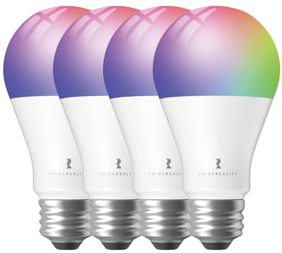 THIRDREALITY Zigbee Smart Color Bulb ZL1 4Pack,Compatible with Home Assistant(ZHA&Z2M), SmartThings,Aeotec,Homey,Hubitat or Echo Devices With Built-in Hub,A19 RGBCW Bulb,2700K-6500K Tunable,800 Lumens