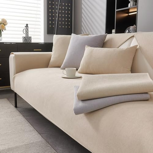 Sofa Überzug Chenille Sofaschoner Rutschfest für Alle Sofagrößen, 70*150cm | Couchbezug Maschinenwaschbar, für Katzen Hund Kratzschutz Haustiere Geeignet, Kuschelig, 1 2 3 4 Sitzer L-Form U-Form Ecksofa