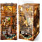 FUNPOLA 3D Holzpuzzle Booknook Kit, Piraten-Bücherregal-Einsatz mit LED-Lichtern, DIY Miniatur-Buchstützen Deko für Erwachsene und Teenager, Einzigartiges Handwerksgeschenk (Neue Welt)