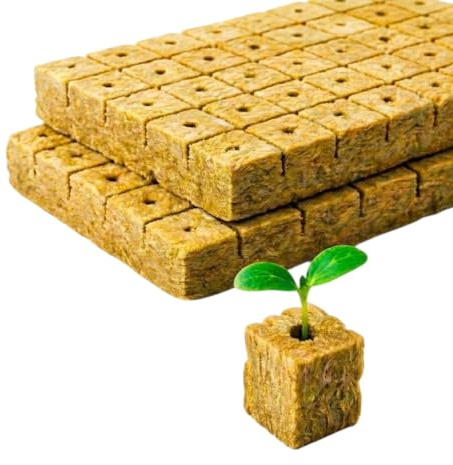 EKIMOS 500er-Pack Hydroponik-Steinwollwürfel (2,5 cm) für Keimung und Stecklinge, Belüftetes Substrat für Schnelles Wachstum, Ideal für Aussaat, Innen- und Außenbereiche