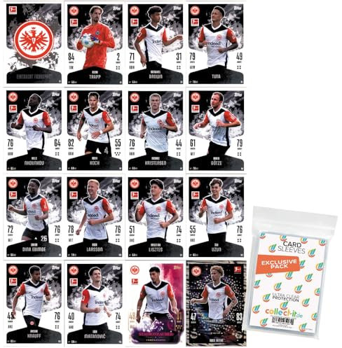 Bundle mit Topps Match Attax Bundesliga - 2024/25 - Mannschaftspaket - Eintracht Frankfurt + Exklusive Collect-it Hüllen