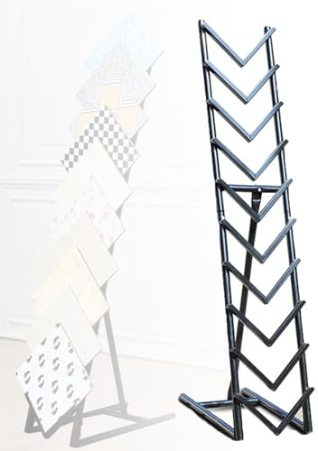XNZJHPP Mehrschichtiges Metallfliesen-Ausstellungsregal, freistehendes Bodenfliesen-Musterregal, mehrschichtiges Fliesen-Ausstellungsregal, Showroom-Geschäft