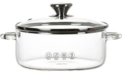 Machtiging Glass Saucepan With Cover,Clear Pasta Noodle Pot,Thickened Glass Stock Pot,Clear Simmer Pot,Durables And Not Easy To Damage,Suitable For Infrared Stoves,Ovens,Refrigerator