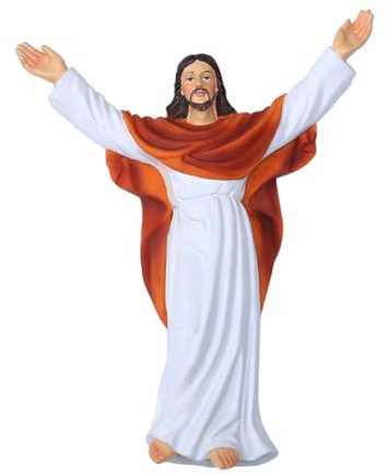 TOPBATHY Jesus- Harz Jesus-Statue Christliche Wohnkultur Kruzifix Kreuz Osteratmosphäre