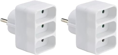 DEBFLEX - Multiprise Triplite Façade 6A - Pour Obtenir Trois Branchements Sur une Même Prise - Sécurité Enfant Intégrée - Blanche (Lot de 2)