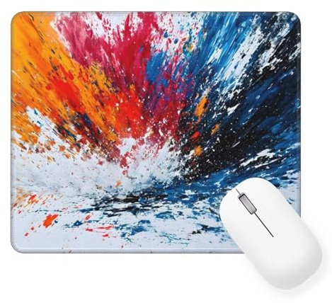 Abstract Mouse Mat, Small Mouse Pad Color Waterproof Gaming Mouse Pad, Mini Desk Mat 60 x 40 cm with Anti-Slip Base, Stitched Edges Mousepad, Keyboard, Mouse Mats for Desk, Office, Home, Gifts W-8