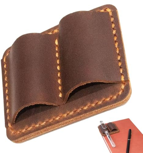 Stift Clip für Notebook - Double Pen Clip Notebook Pen Loop Stylish - Vintage PU Traveling Notebook Pen Holder, Double Pen Clip Anti Lost Pen Organizer für Pen Pencil, Pen Clip für Notebook