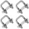 6 Piezas Perno en U Abrazaderas Metalicas en UPernos en U M8, Tornillos en U Cuadrados Inox 25x50mm, con Tuercas Placa de Marco Arandelas, para Fijación de Tuberías de Remolque de Automóviles