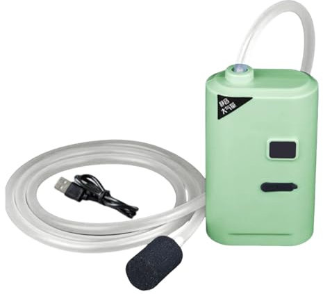 Fish Tank Bubbler, Portable USB Air Pump, Quiet Aquarium Oxygen Pump, Rechargeable Battery Powered, 4 Modes Adjustable Airflow for Pond Pool Hydroponics Aquaculture Shrimp