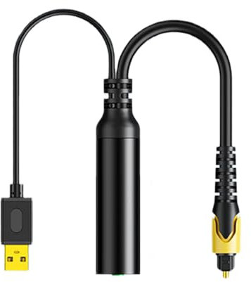 Mllepjdh Cable óptico coaxial digital Spdif a analógico de 3,5 mm con alimentación USB para cine en casa