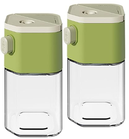 DSYZWEE 2 in 1 Glass Salt Shaker with Side Spout, 200 ml Borosilicate Glass Spice Shaker, BPA-Free Glass Sugar Dispenser, for Sugar, Salt, Home, Camping, Kitchen, BBQ