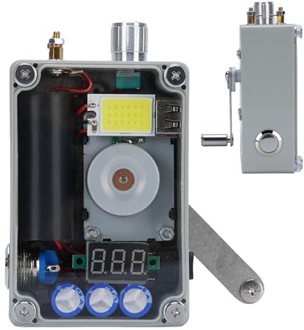 Tosuny Handkurbelgenerator, Tragbares USB Ladegerät mit Super Großer COB Leuchttafel und Manueller Stromerzeugung für Camping Notstromleuchten Im Freien DIY Experimente Im Freien