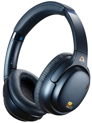1Mii E700 Cuffie Wireless Bluetooth Over-Ear con Cancellazione Rumore, Blu | ANC Ibrida per Viaggi/Spostamenti, Audio Hi-Res LDAC per Musica, Comode per Ufficio/Studio, aptX Low Latency per TV/Aerei