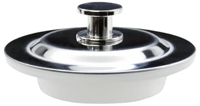 Bath Plug for UK Sinks & Bathtubs, 40-42mm Hole Diameter, Stainless Steel with Silicone Gasket, Easy-Pull Design