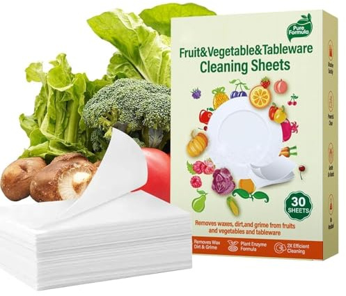 120 Tabs Spülmaschinentabs Blätter Dishwasher Sheets, Natürlicher Obst Gemüse Reiniger, Schnell Löslich, Starke Reinigung Umweltfreundlich Und Abbaubar, für Geschirr, Obst, Gemüse, Zitronengeschmack