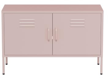 Lendo Online Mobile TV in Metallo – Lowboard Industriale – 100x40x65 cm – Mobile Porta TV per Soggiorno (Rosa)