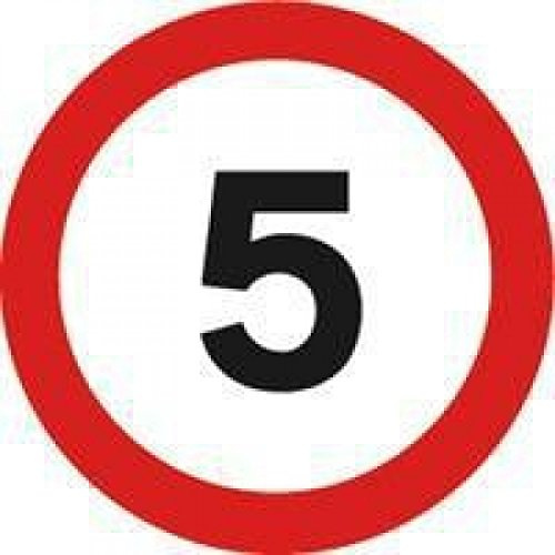 SIGNSLAB R11/T Safety Sign Works Traffic - 5 mph, PVC, 450 mm x 450 mm