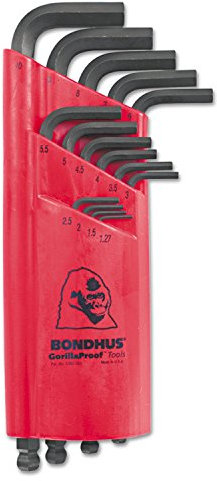 Bondhus Llave en L con extremo de bola, juego de 15 piezas 1.27-10mm BON10995
