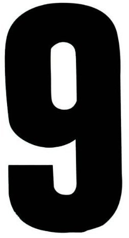 Rowan Self Adhesive Bin Numbers 17cm - Black