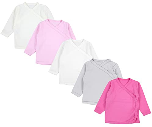 TupTam T-Shirt à Manches Longues pour Bébé, Lot de 5, Fille, 74