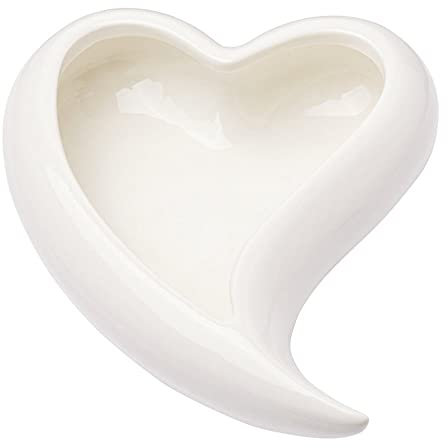 Keramik Herz-Schale ca. 11 cm, weiss