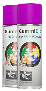 Gummi Dip Sprühfolie, Neon Spray, 2er Set, 2x400 ml (Neon Lila)