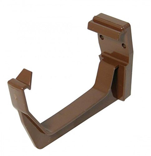 FLOPLAST Staffa quadrata per grondaia, 114 mm, marrone, confezione da 2