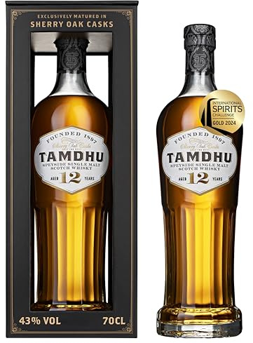 Tamdhu 12 Year Old | 70cl 43% ABV | Speyside Single Malt Scotch Whisky | Matured Exclusively in Sherry Cask | Award-Winning Single Malt Whisky | Ideal for Gifting