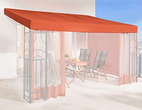 QUICK STAR Ersatzdach für Anbau Pergola Romana 3x4m Pergoladach Bezug Terra/Rotorange RAL 2001