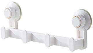 Porte-Serviettes à ventouses adhésives Porte-Serviettes avec Crochets pour la de Salle de Bain Ustensiles de Cuisine Serviettes Tasses Tabliers (Blanc)