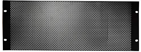 19 4U Ventilated Mesh Blanking Rack Patch Panel – Vented Equipment Data Cabinet Module Plate Mount – Black Metal Cooling Empty Unit Cover & Fixing Screws