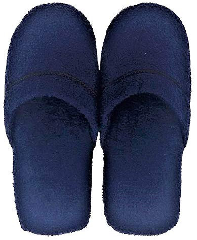 LCF Ciabatte Spugna 100% Cotone - Made in Italy (Donna, Blu)