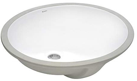 Ruvati RVB0616 Unterbau-Waschbecken – weiße ovale Keramik-Badezimmerwaschbecken mit Überlauf für Badezimmer-Waschtisch-Waschbecken, Porzellan-Badezimmerwaschbecken – 36 x 27,9 cm