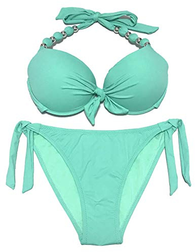 EONAR Femme Ensembles Deux Pieces Push-up Soutiens-Gorge Rembourrés à Armature(S,Light Green)